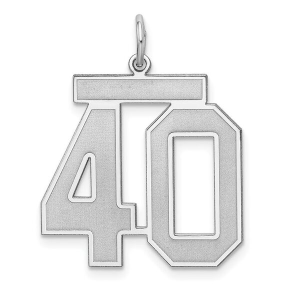 Sterling Silver Jersey Collection Large Number 40 Pendant
